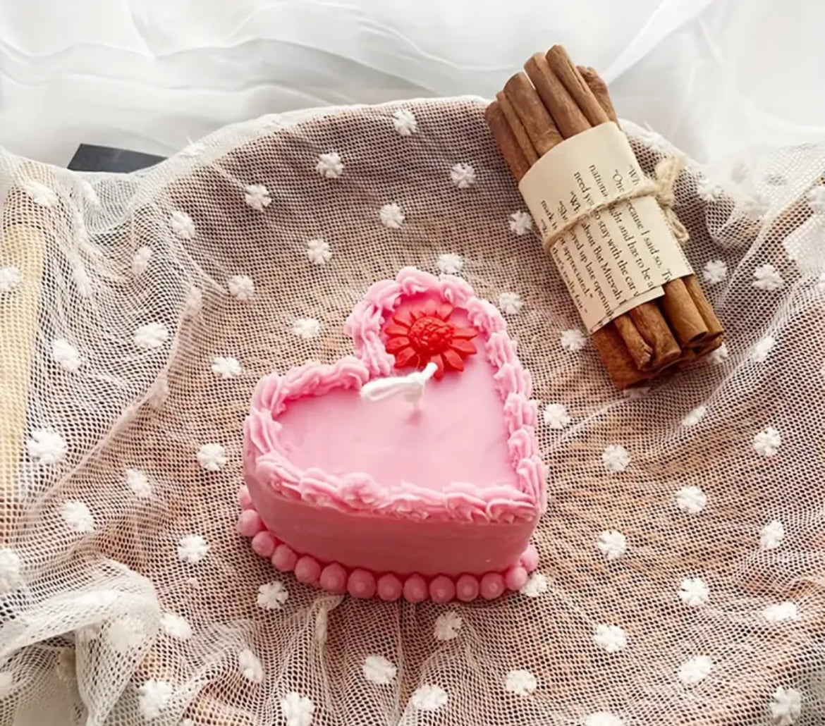 Made with Heart Cake Candle
