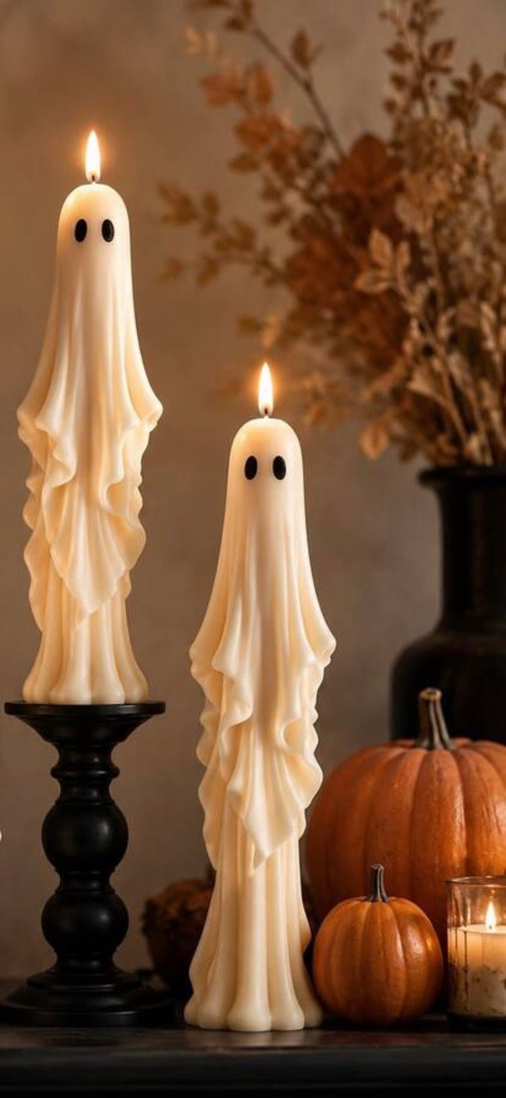 Large Ghost Taper Candle