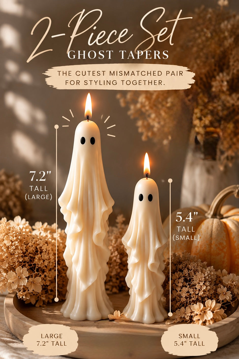 Ghost Taper Candle SET