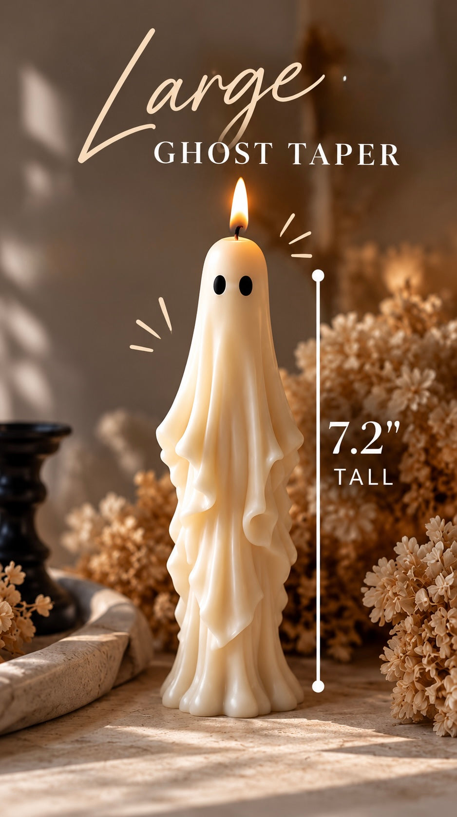 Large Ghost Taper Candle