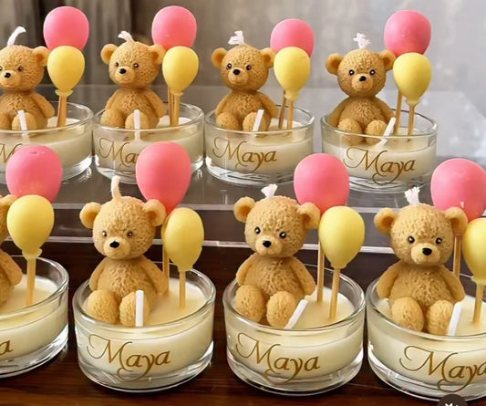 Teddy in tea light + ballon’s
