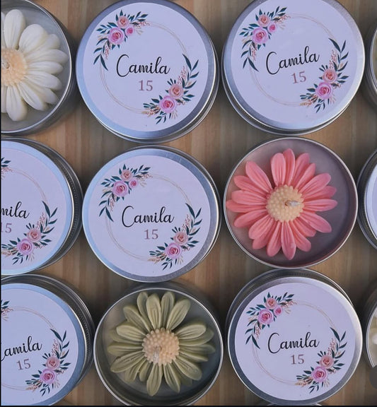 Daisy toppers in tin
