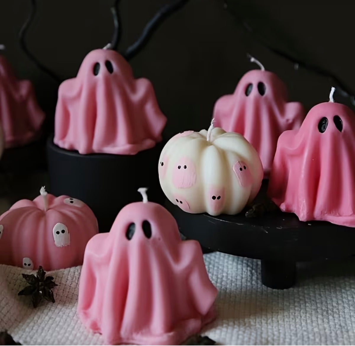 Mini Boo Ghost Candle Set