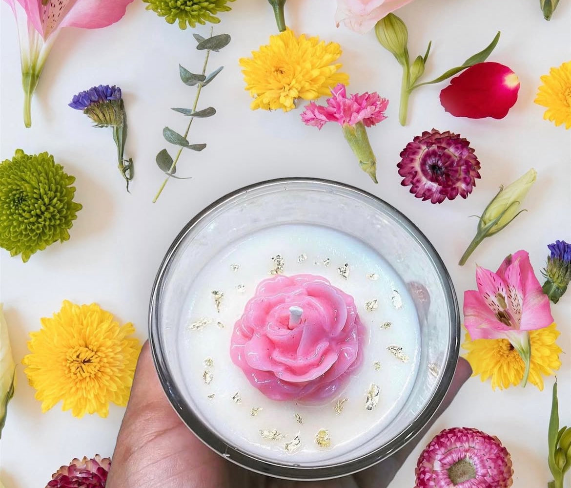 Rose topped jars